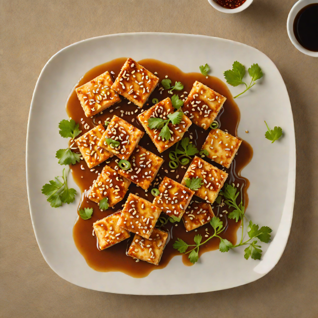 Pan-Fried Tofu with Spicy Sesame-Ginger Glaze