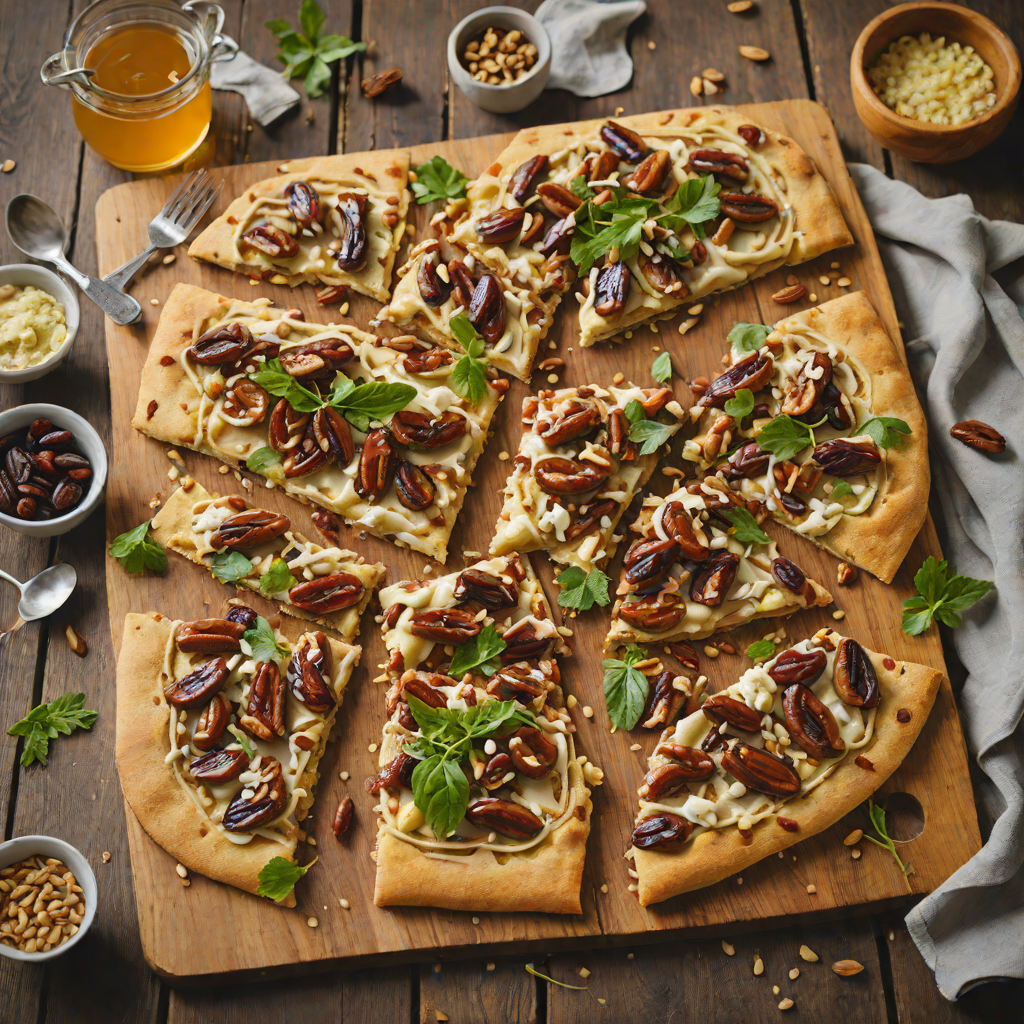 Baked Date and Walnut Stuffed Flatbread with Cardamom Honey Glaze