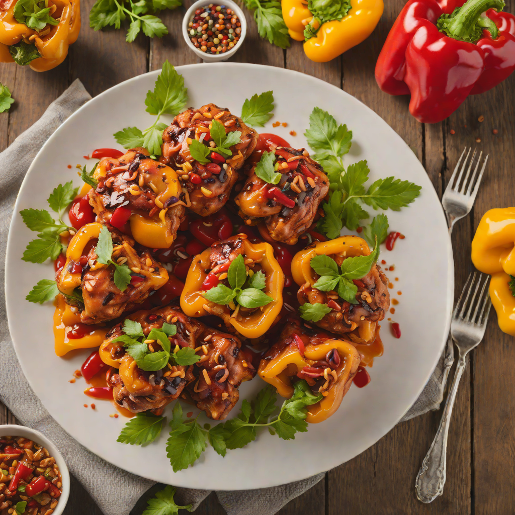Spicy BBQ Chicken-Stuffed Bell Peppers