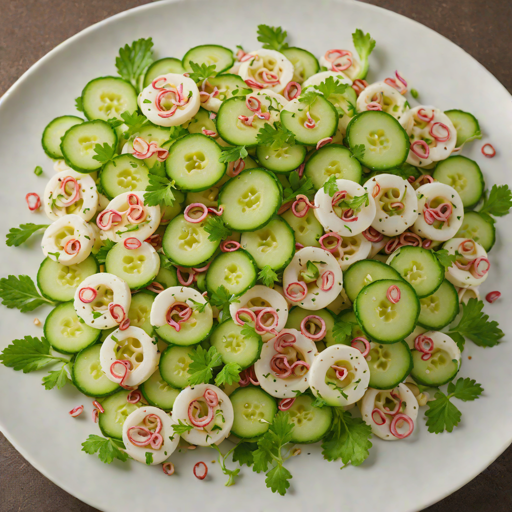 Cold Marinated Lotus Root and Cucumber Salad