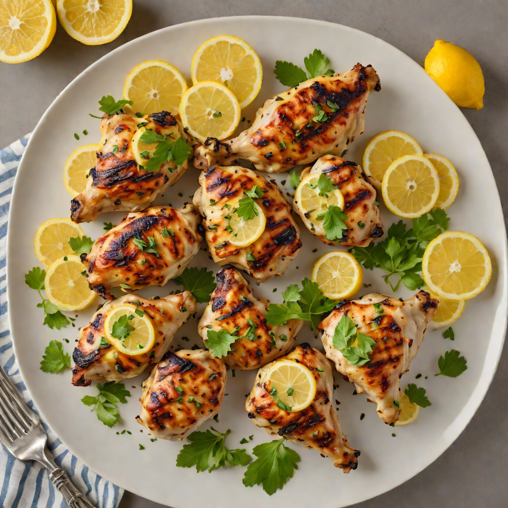 Lemon-Garlic Yogurt Marinated Grilled Chicken Thighs