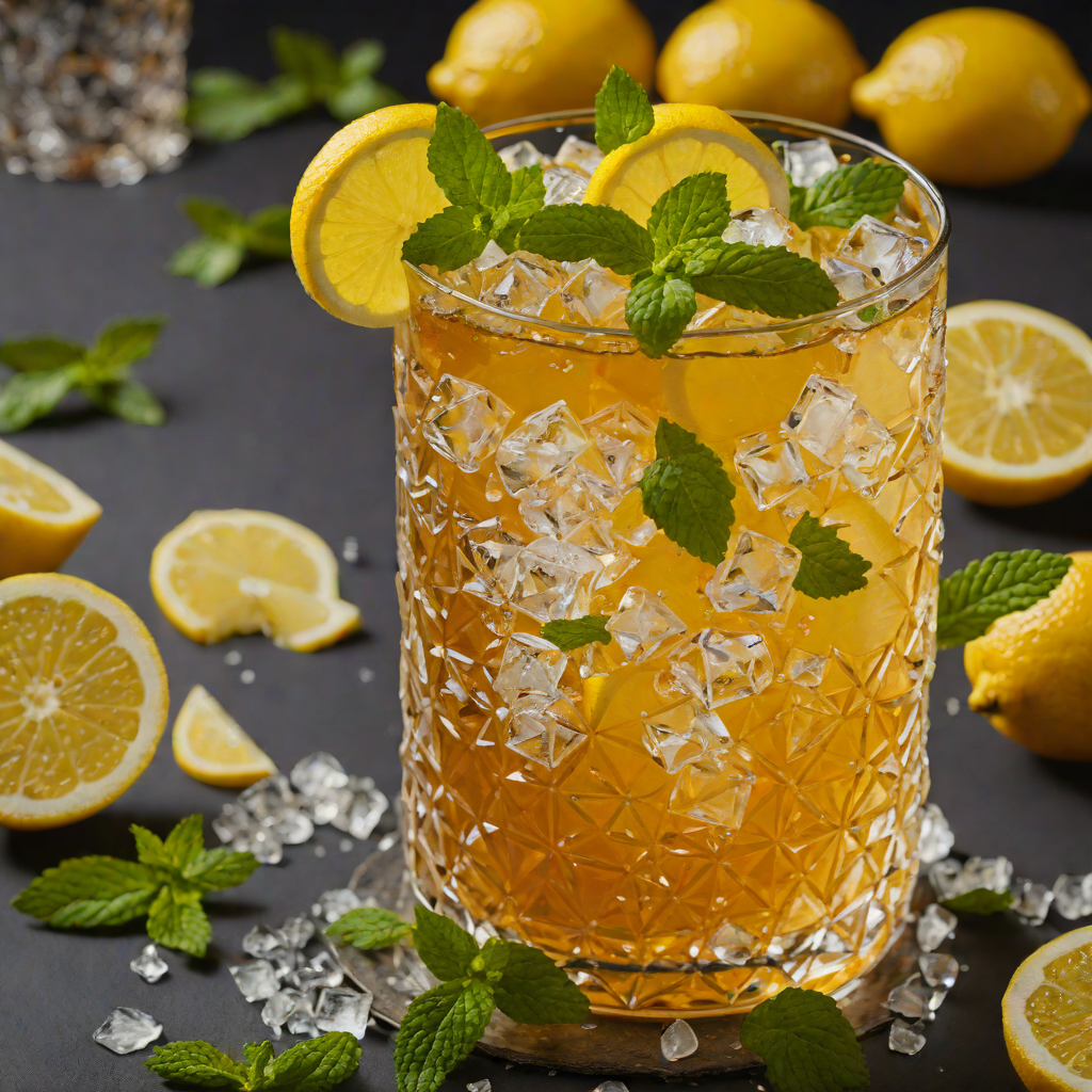 Ice-Crystal Inspired Lemon Iced Tea with Mint