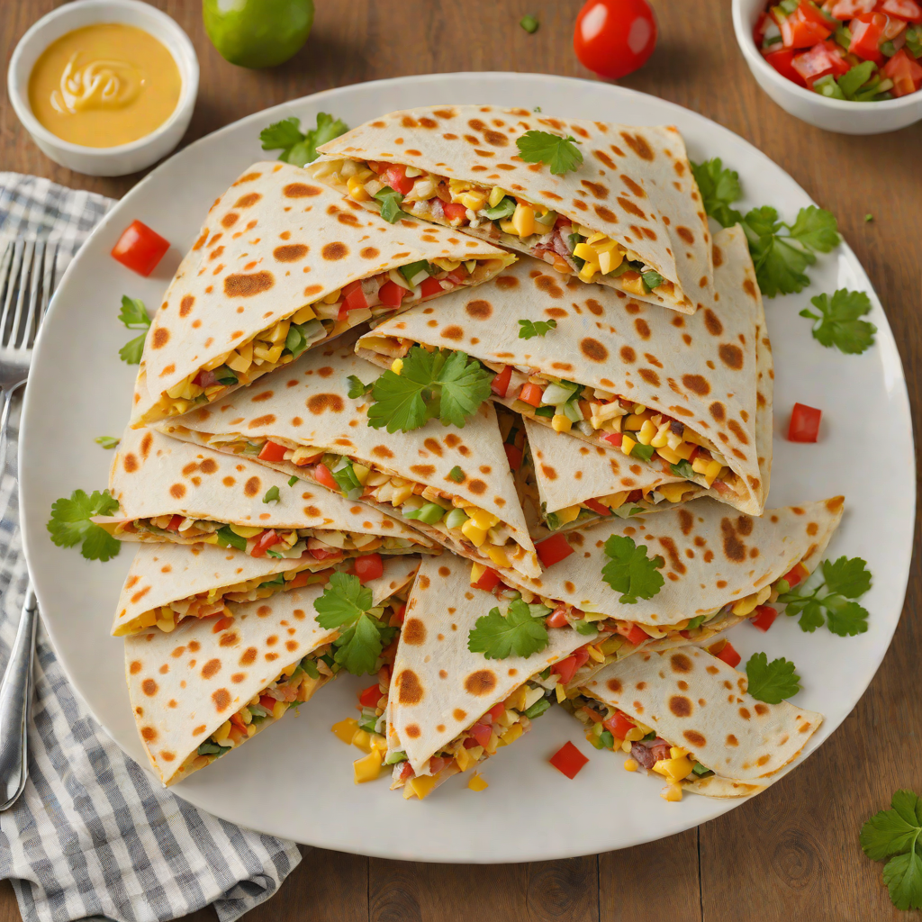 Kid-Friendly Cheesy Chicken and Veggie Quesadilla