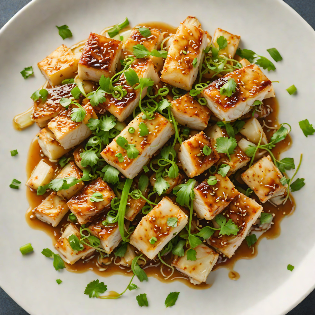 Stir-Fried Garlic Soy Cod with Scallions