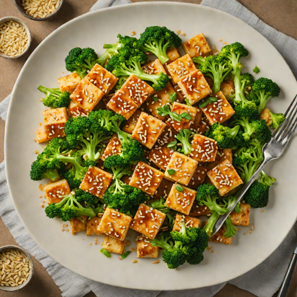 Sautéed Ginger Tofu with Sesame Broccoli
