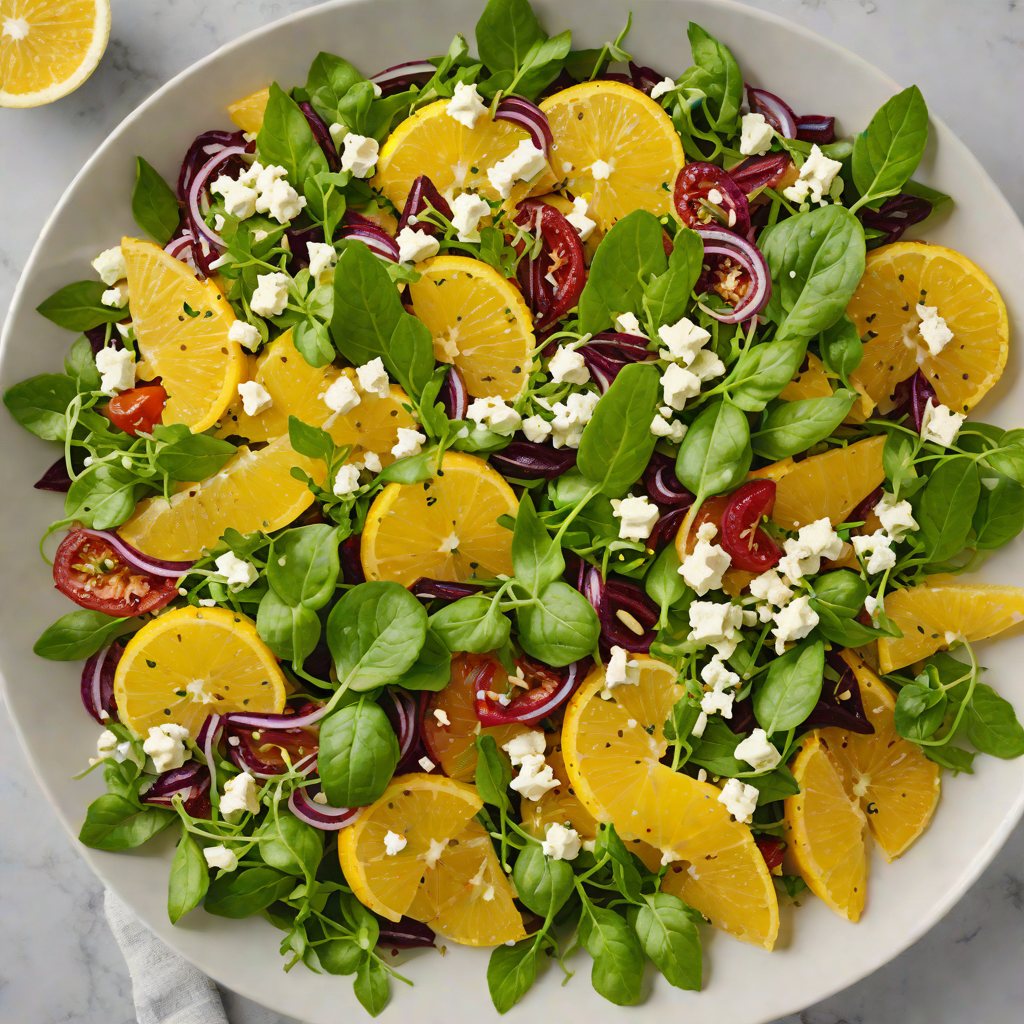 Half-and-Half Citrus Herb Salad with Feta