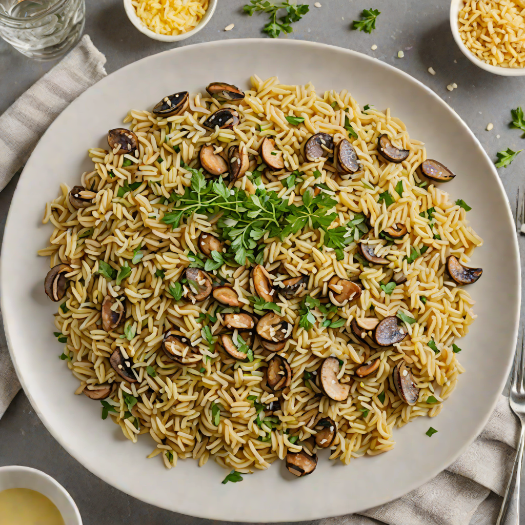 One-Pot Garlic Butter Mushroom and Parmesan Orzo