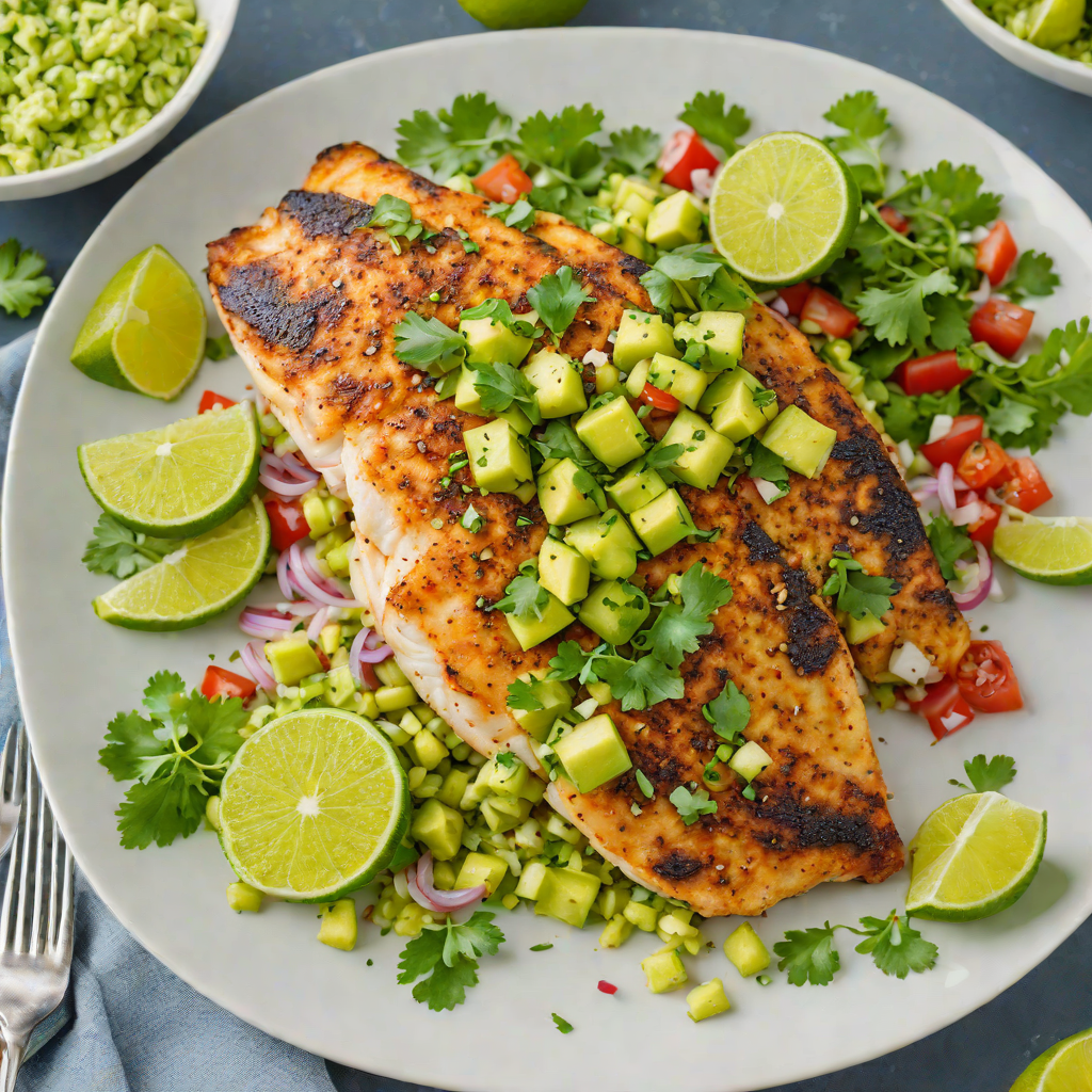 Pan-Seared Tilapia with Cilantro-Lime Avocado Salsa