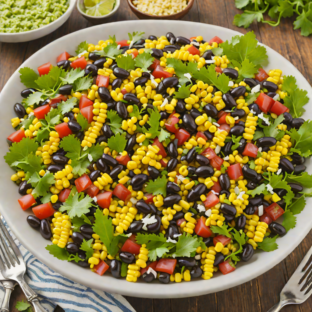 Chilled Mexican Black Bean and Corn Salad with Cilantro Dressing