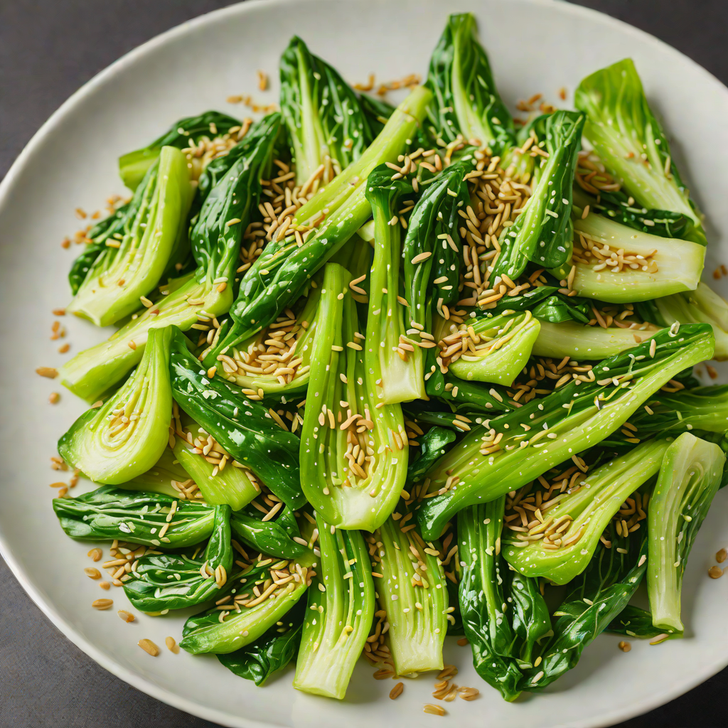 Sautéed Garlic Ginger Bok Choy with Toasted Sesame Seeds