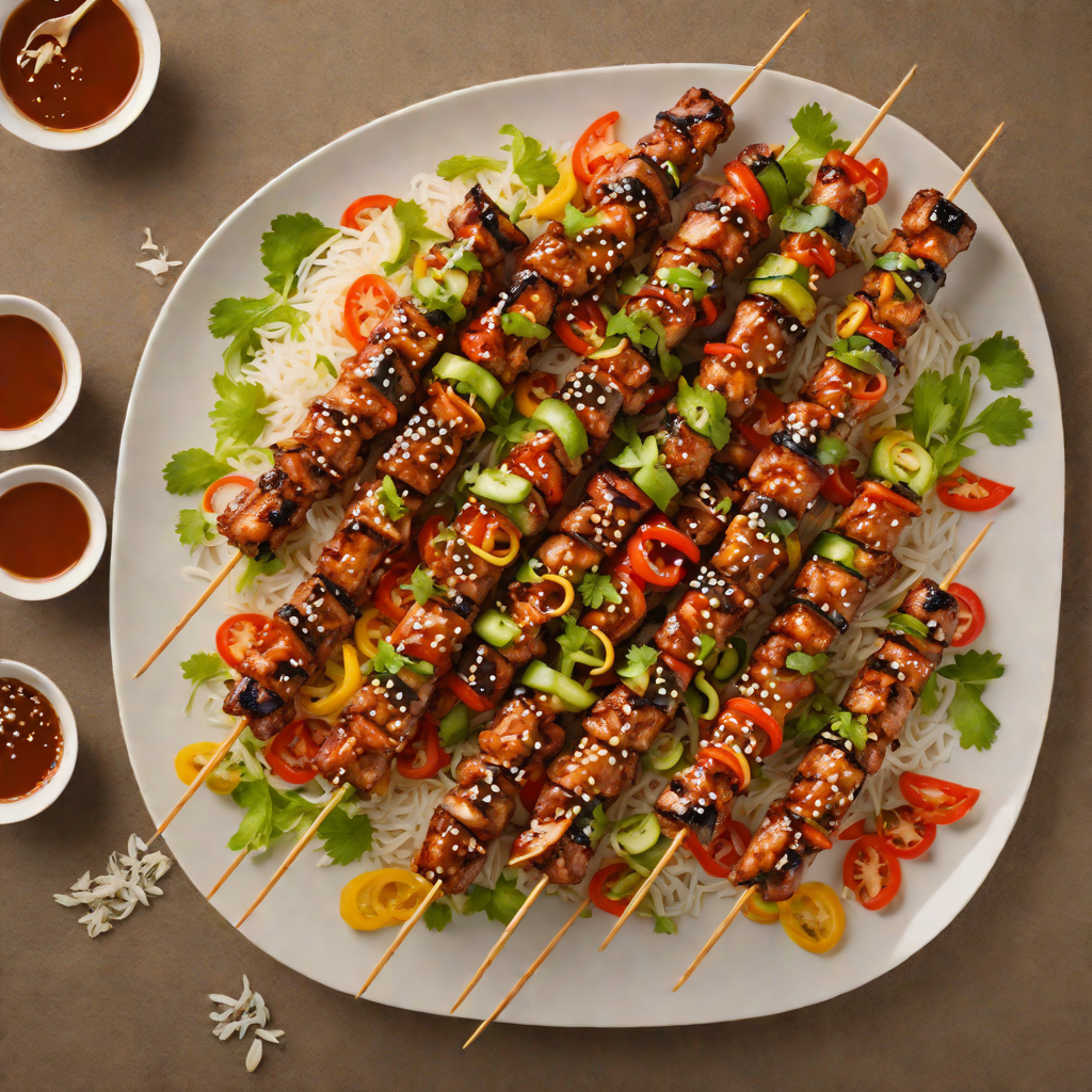 Sweet and Spicy Korean-Style Grilled Pork Skewers