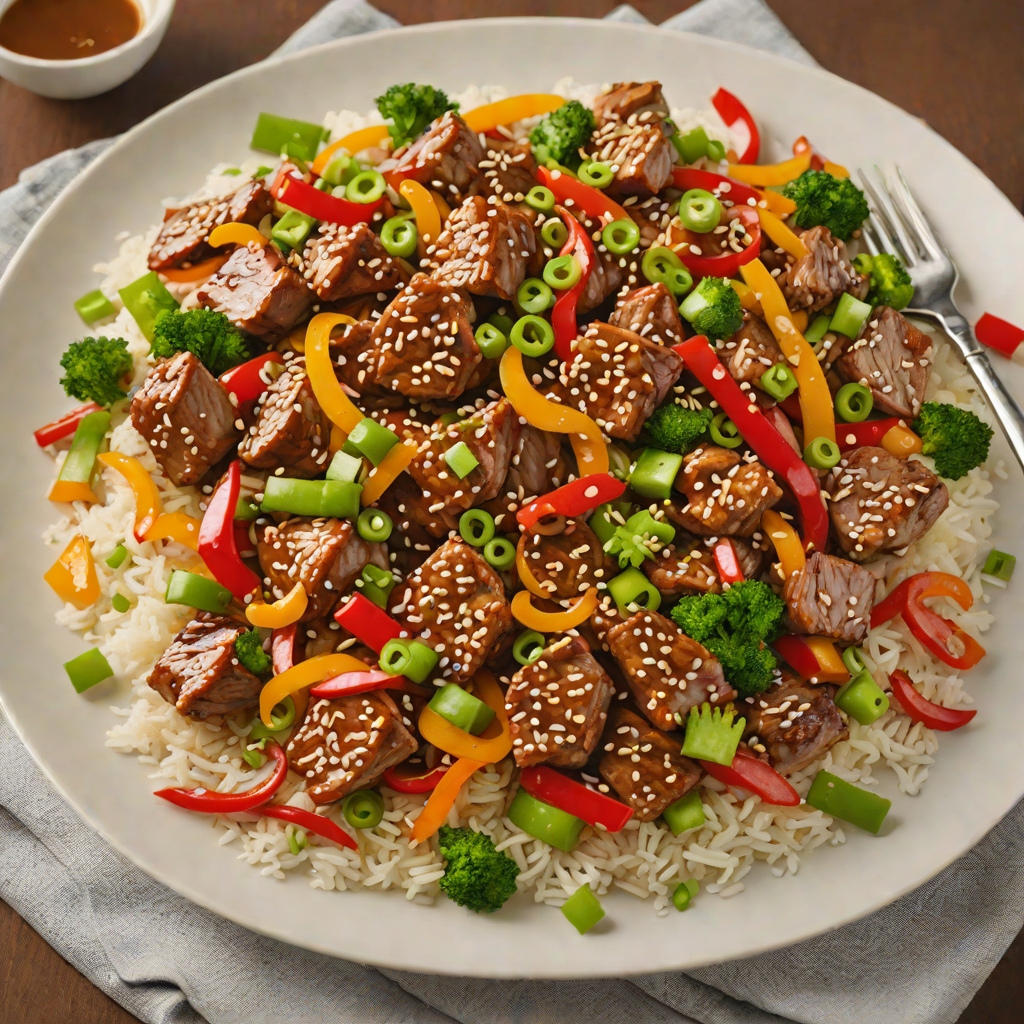 Honey-Sesame Glazed Pork Stir Fry with Peppers and Scallions