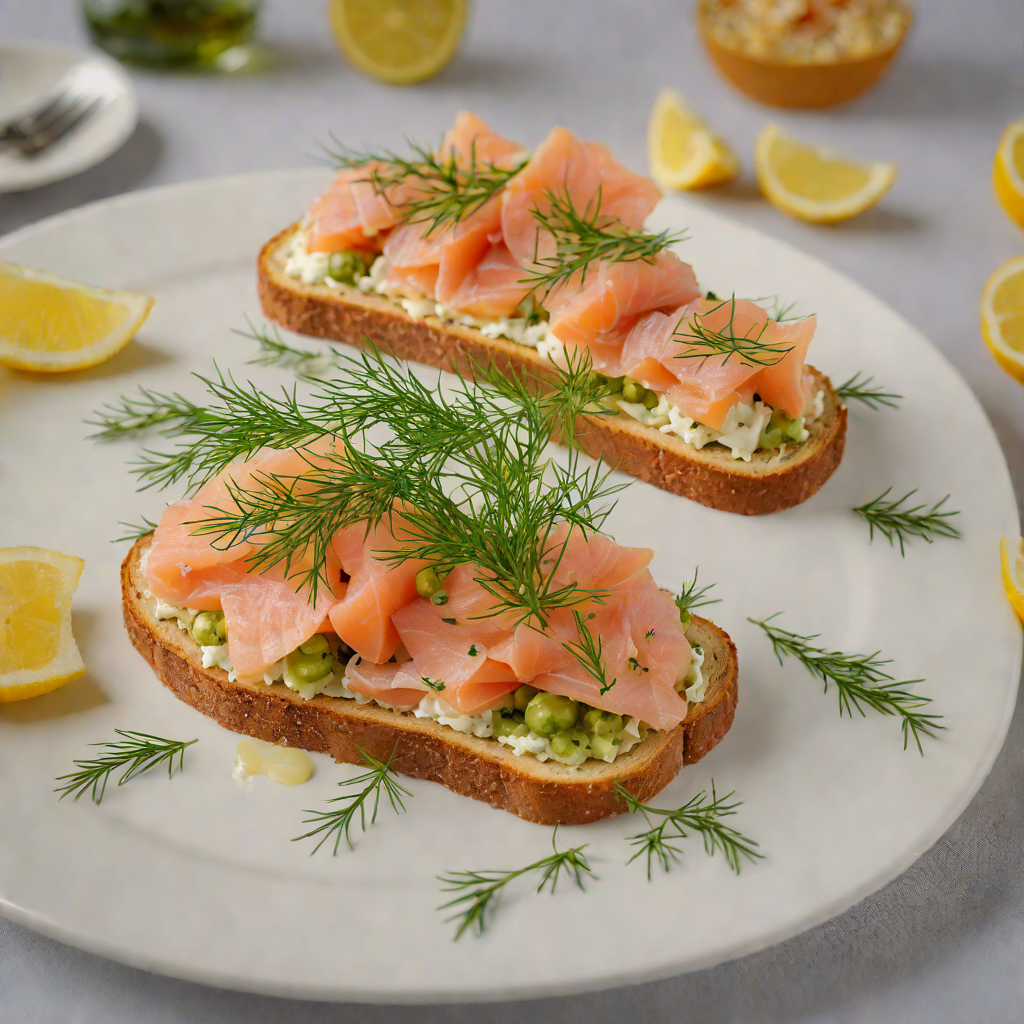 Dill and Smoked Salmon Open Sandwich