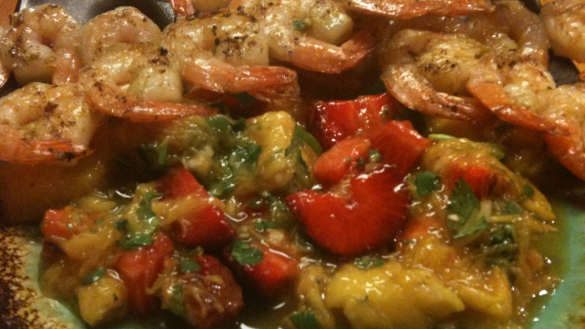 Lemon-Caper Grilled Shrimp & Mango Salad