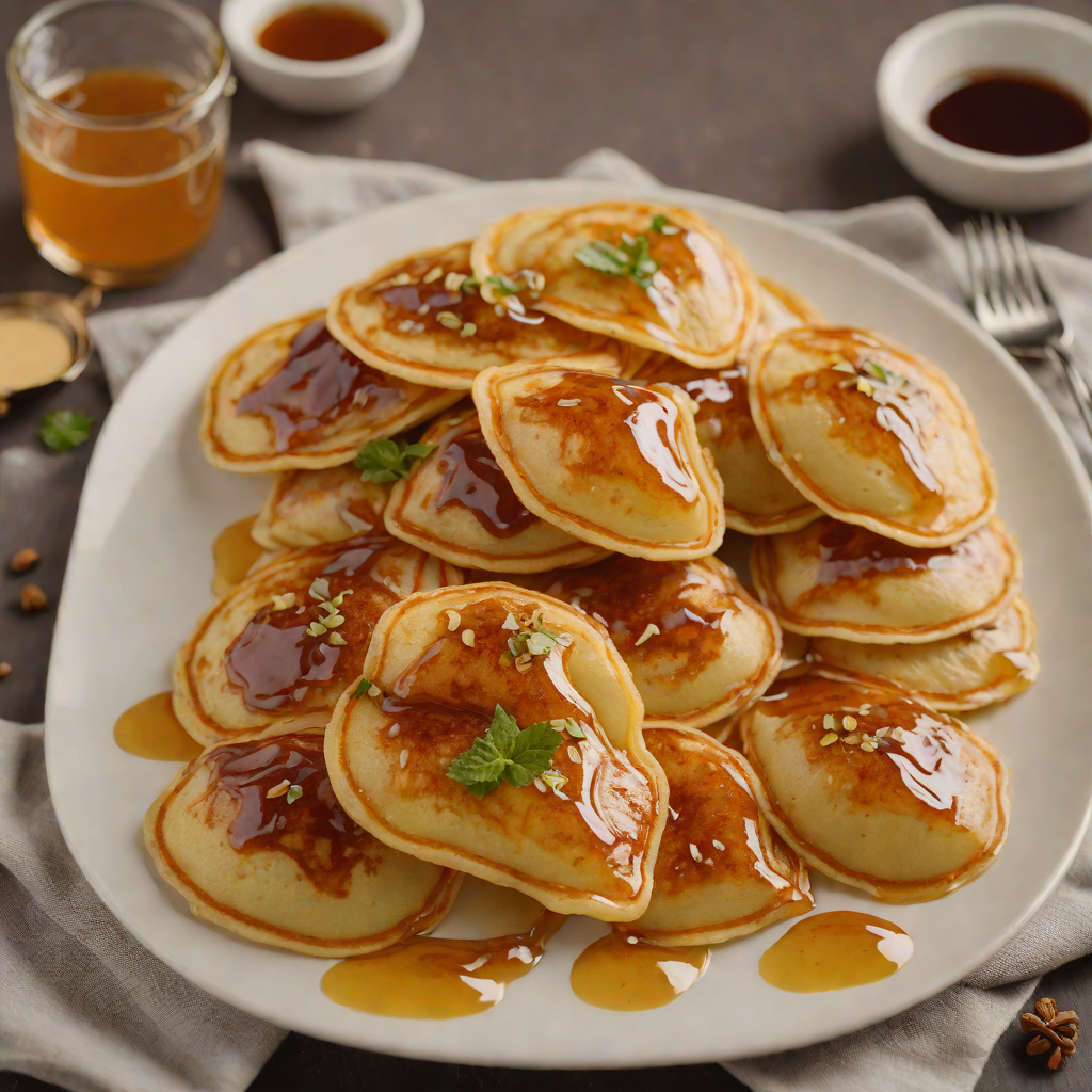 Atayef-Inspired Ethiopian Coffee Pancakes with Honey Drizzle