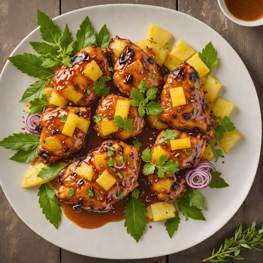 Spiced Rum-Glazed Caribbean Pineapple Chicken