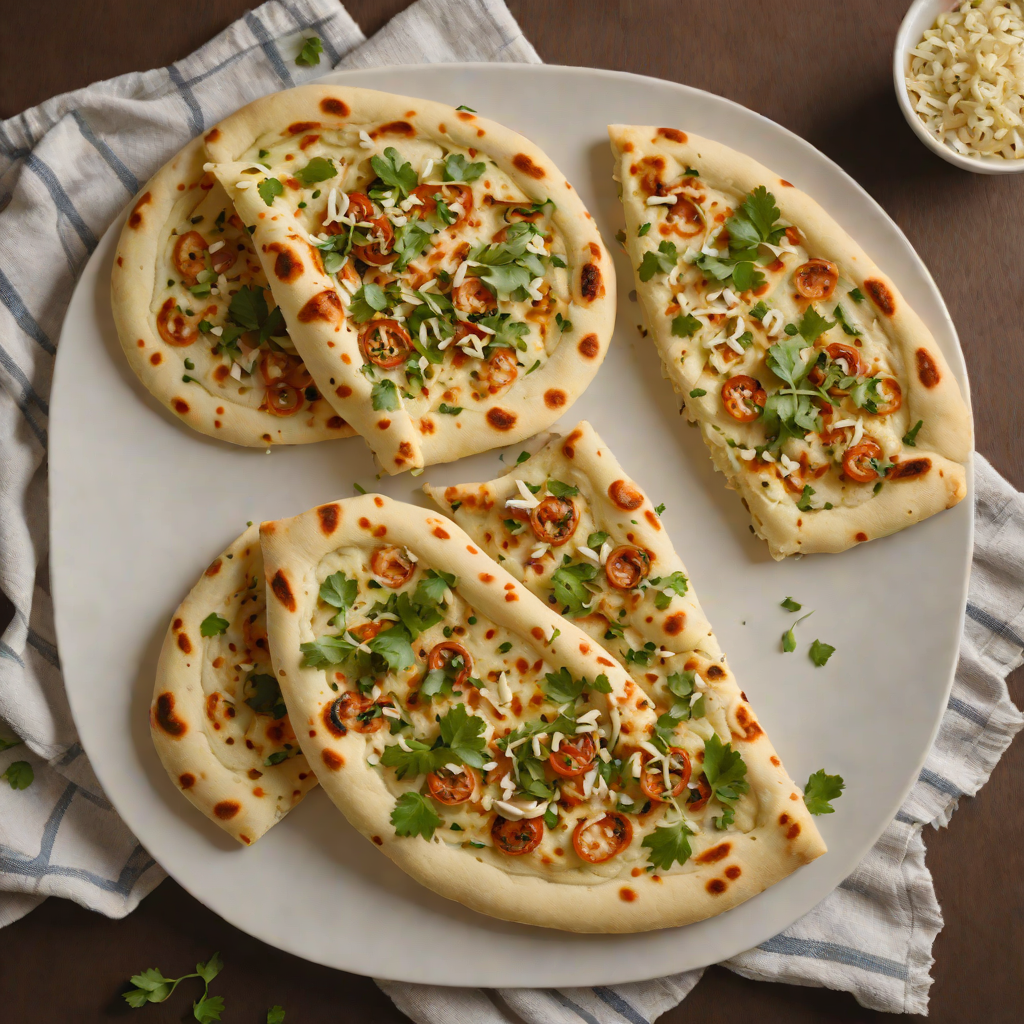 Spicy No-Knead Garlic Naan Flatbread