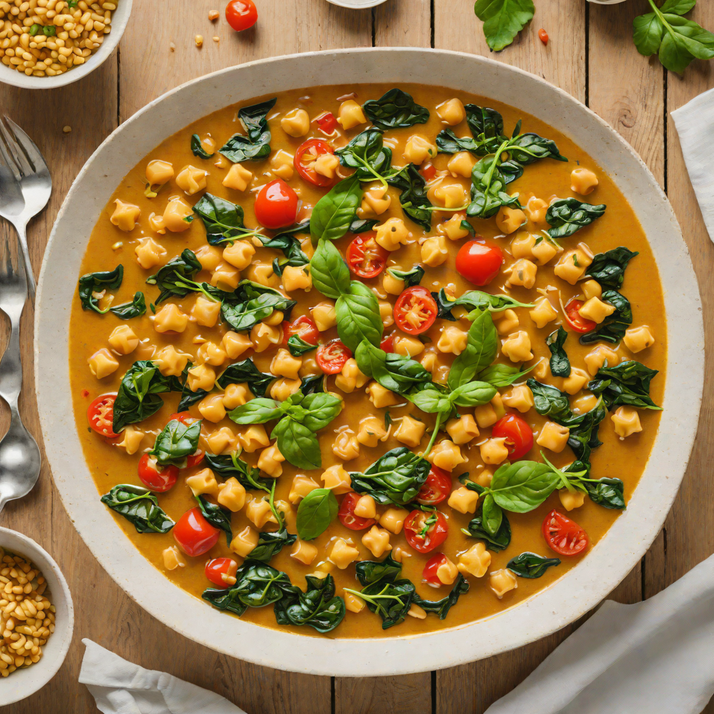 One-Pot Coconut Curry Chickpea Stew with Spinach and Tomatoes