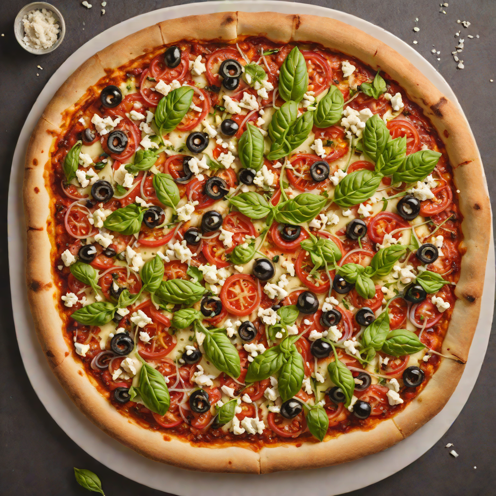 Wood-Fired Greek Style Margherita Pizza with Feta and Kalamata