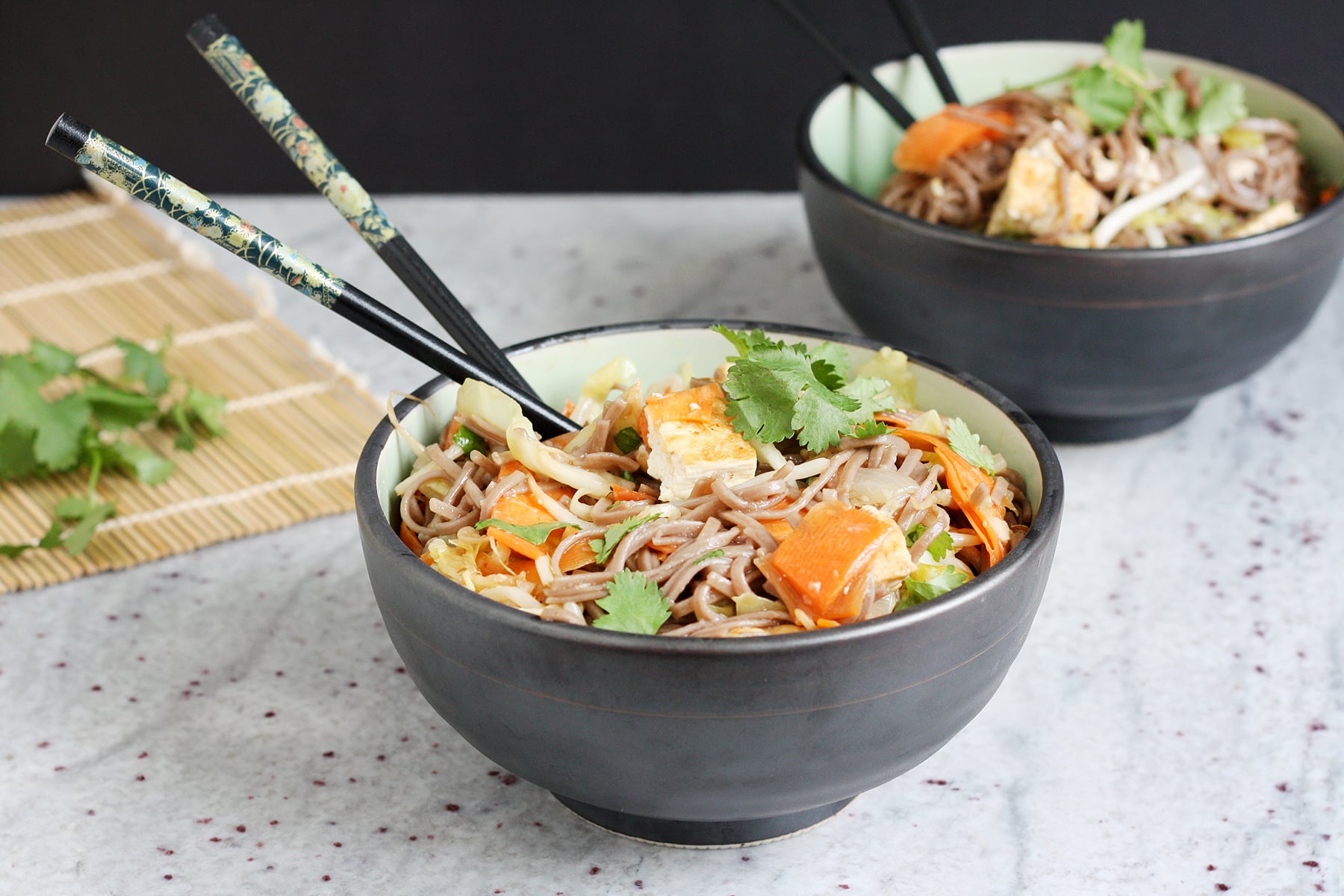 Sesame-Ginger Veggie Noodles with Tofu