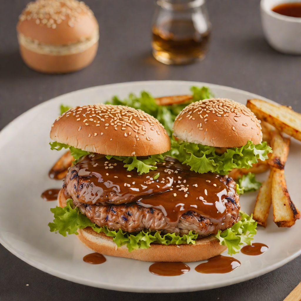 Pan-Seared Pork Burger with Sesame Soy Glaze