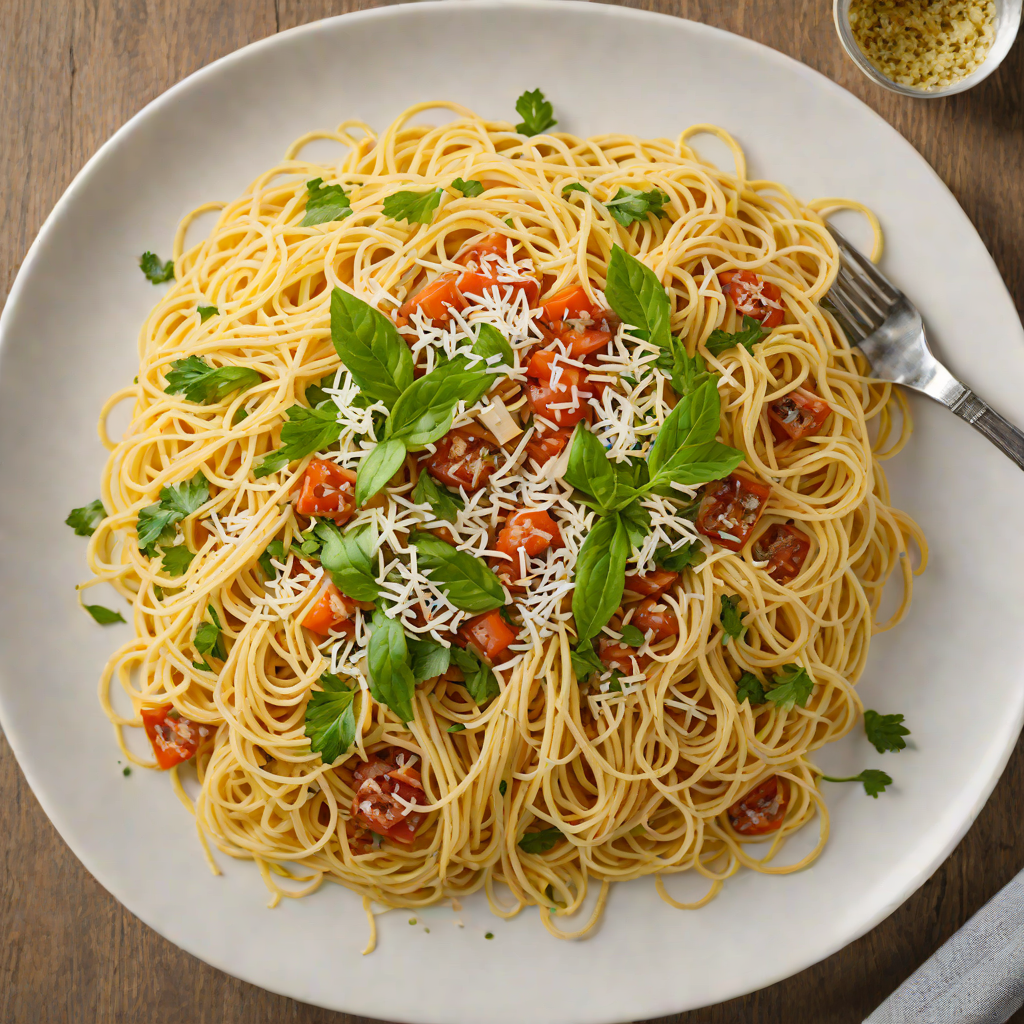 Half-and-Half Spaghetti with Garlic Butter and Parmesan