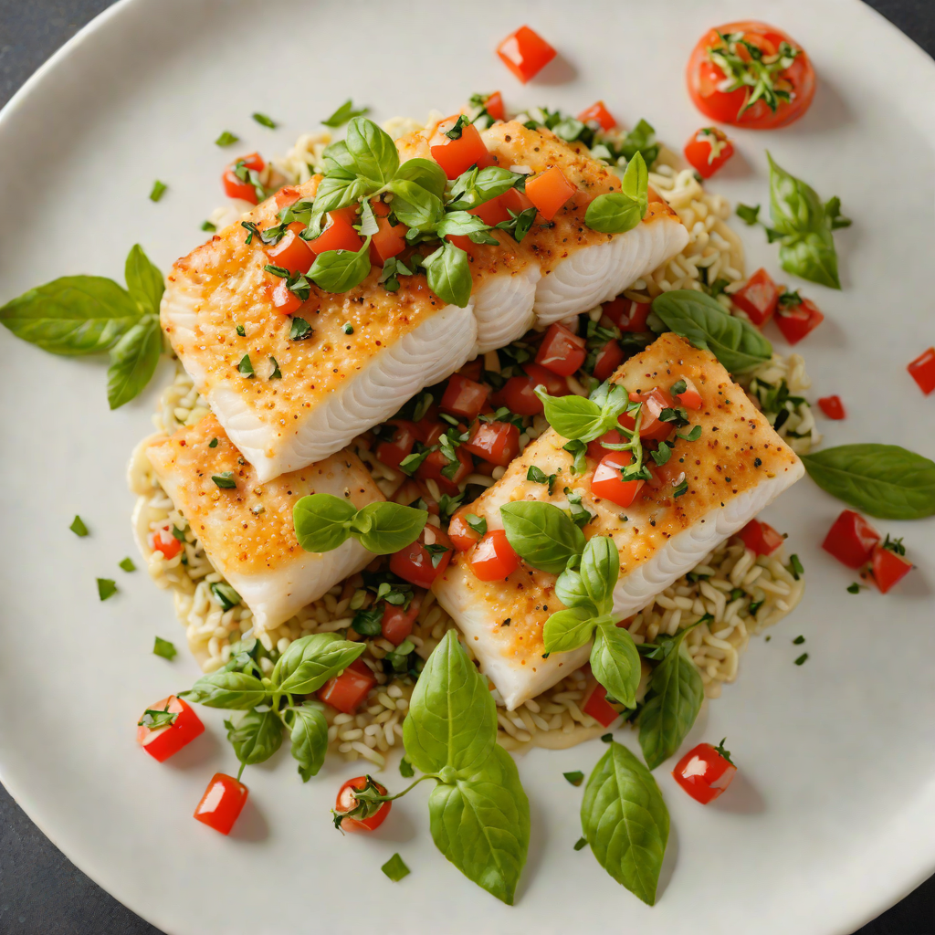 Pan-Fried Cod with Tomato-Caper Relish and Basil