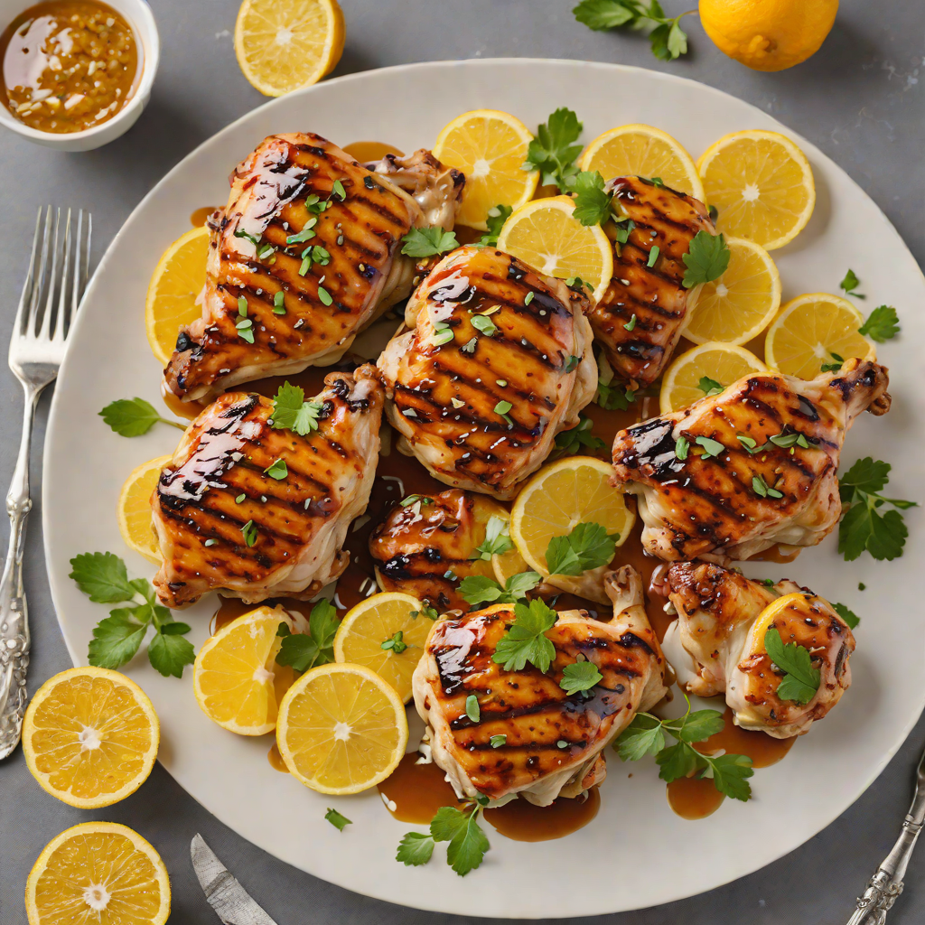 Ginger-Honey Glazed Grilled Chicken Thighs with Citrus
