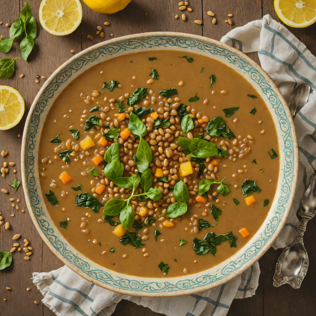 Slow-Simmered Greek Lentil Soup with Lemon and Spinach