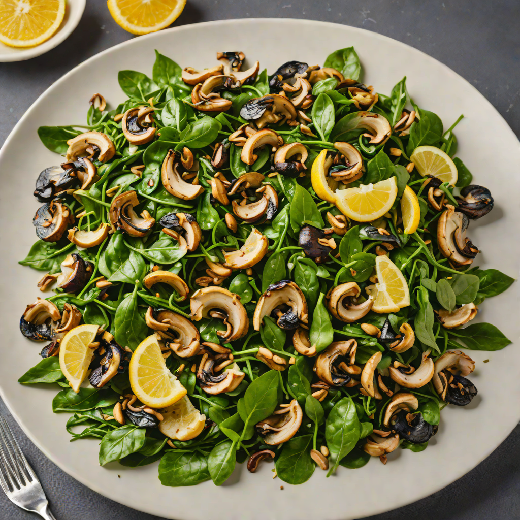 Sautéed Garlic Spinach and Wild Mushrooms with Lemon Zest