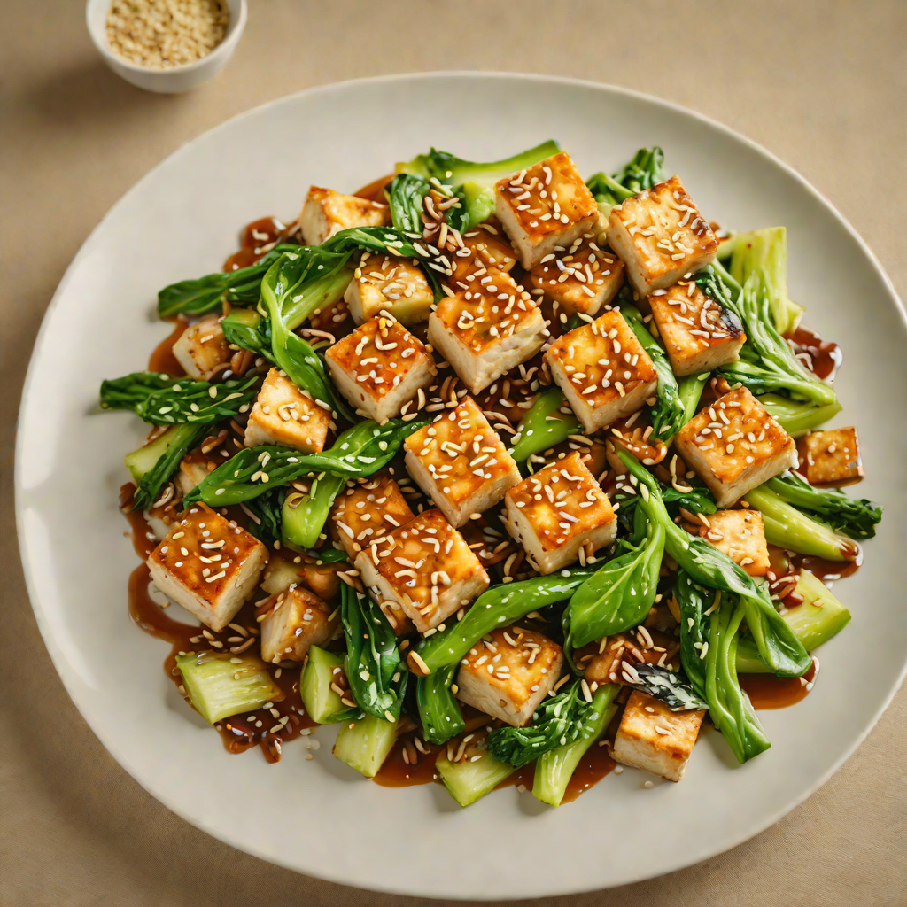 Stir-Fried Tofu with Roasted Sesame and Bok Choy