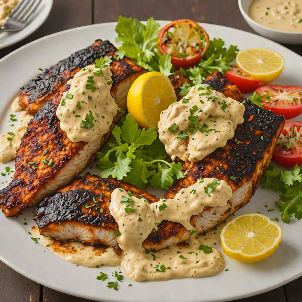 Festive Cajun Blackened Catfish with Creole Remoulade