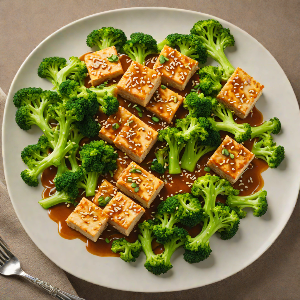 Sautéed Tofu with Ginger-Sesame Sauce and Broccoli
