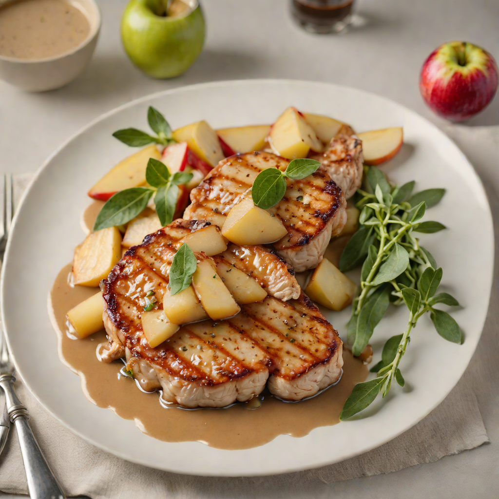 Pan-Seared Pork Chops with Apples and Sage Pan Sauce
