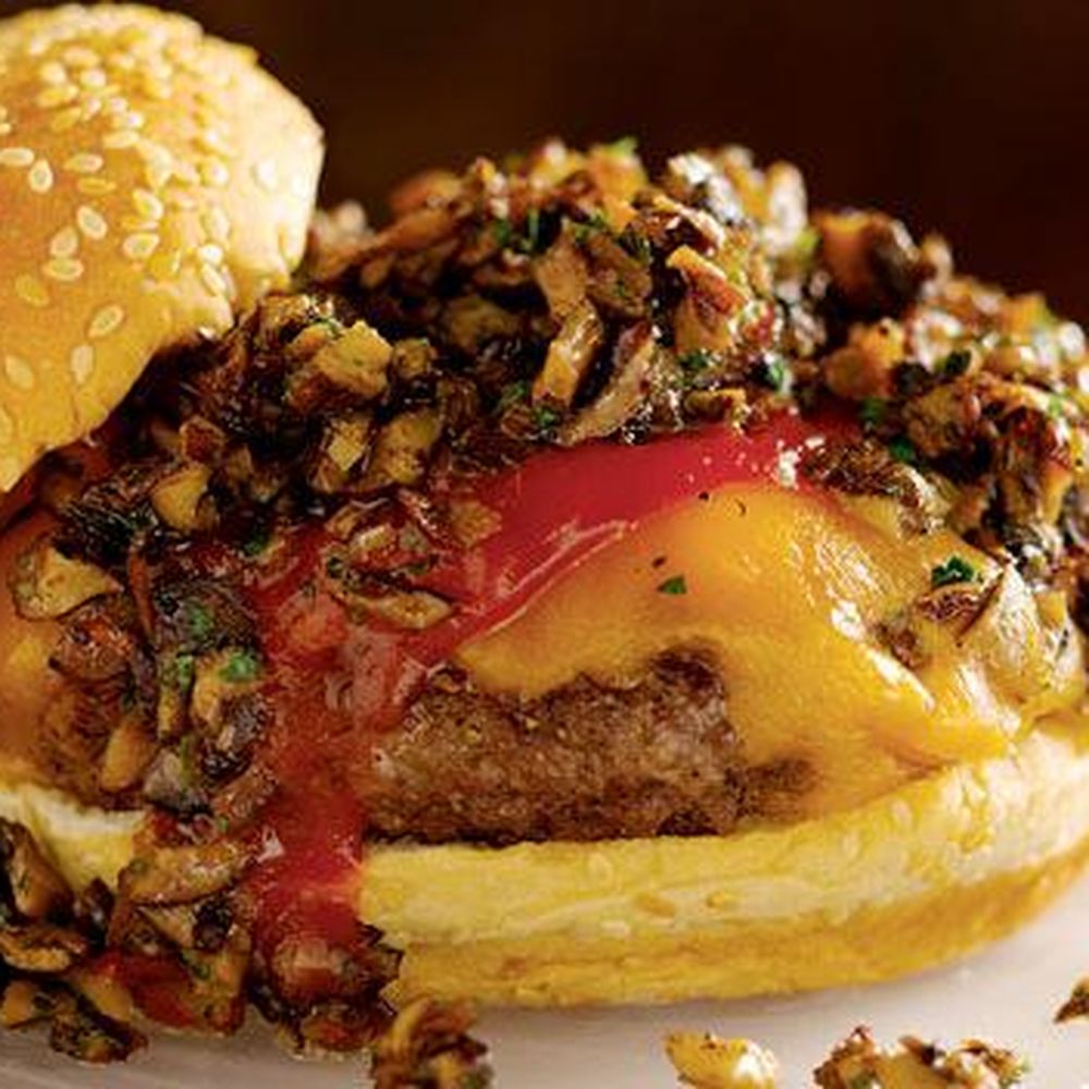 Mushroom-Crusted Cheeseburger