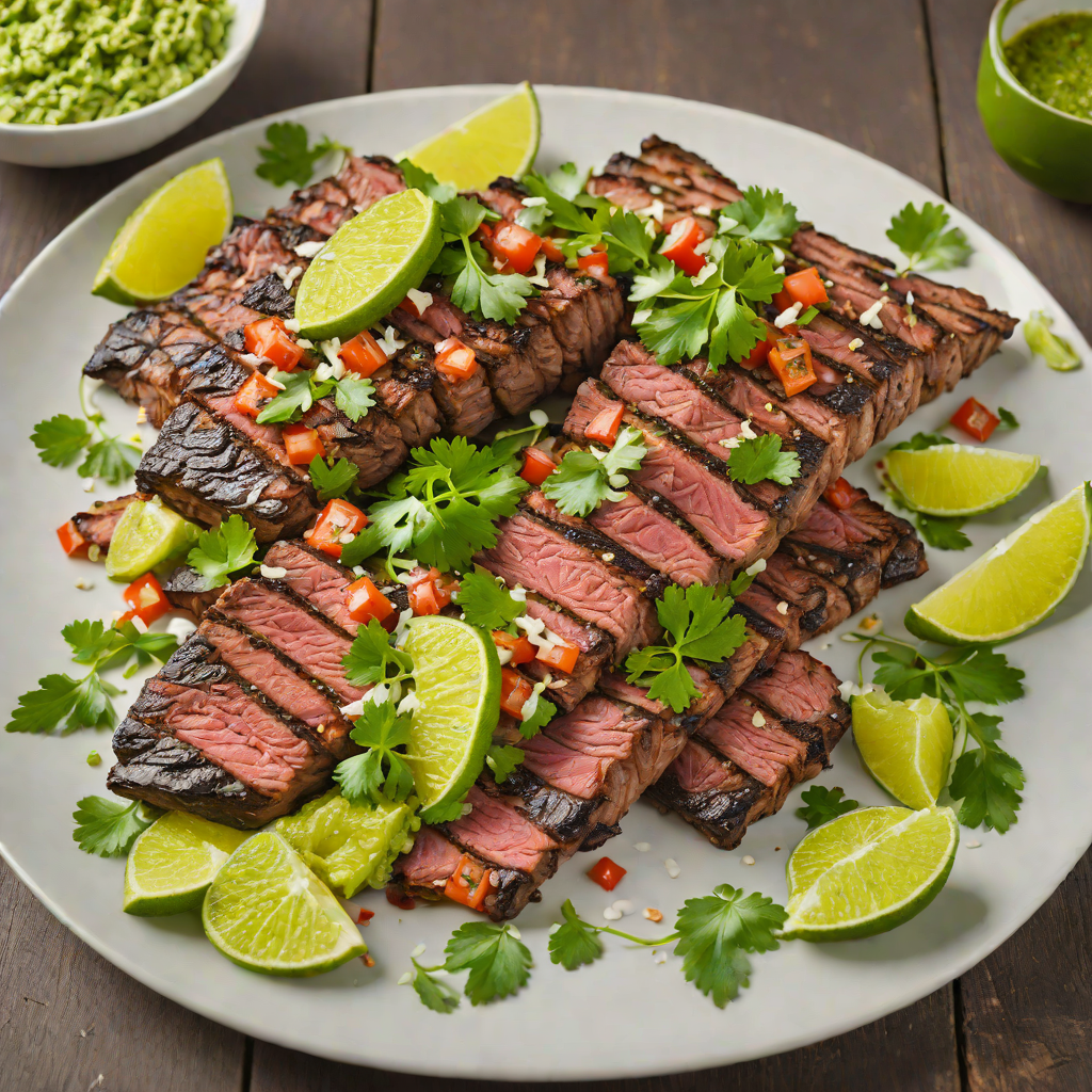 Grilled Guatemalan Carne Asada with Cilantro-Lime Dressing