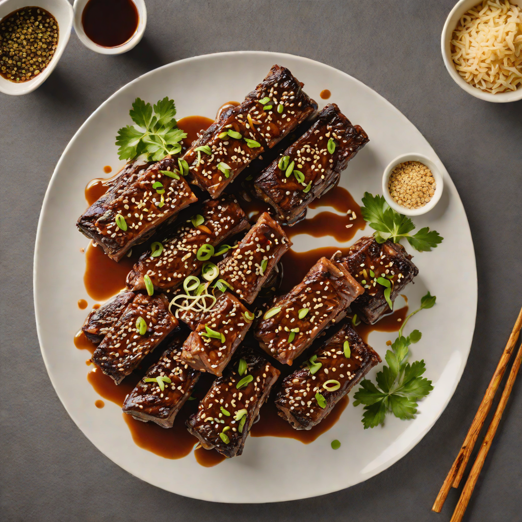 Char-Grilled Korean BBQ Beef Short Ribs with Sesame Scallion Sauce