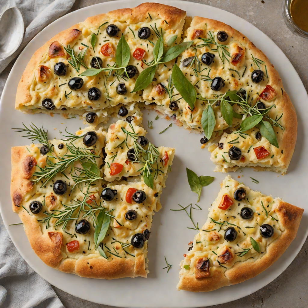 No-Knead Olive and Herb Focaccia