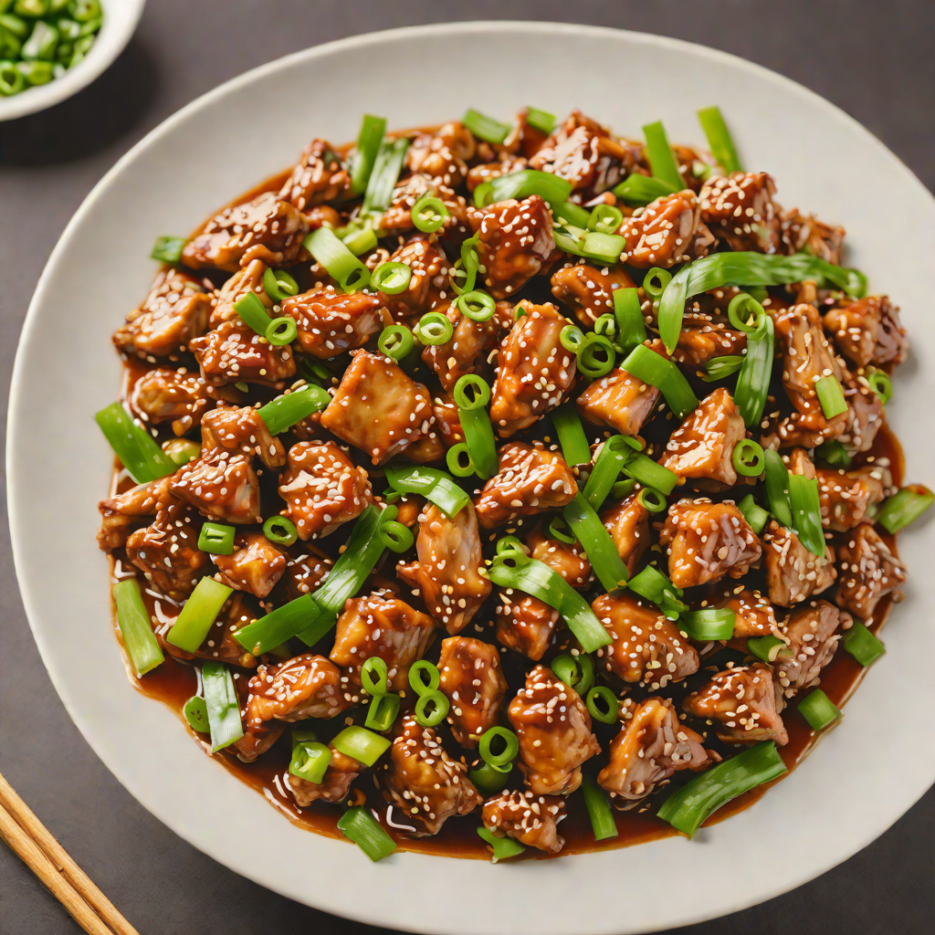Stir-Fried Chicken with Ginger and Scallions in Soy-Garlic Sauce