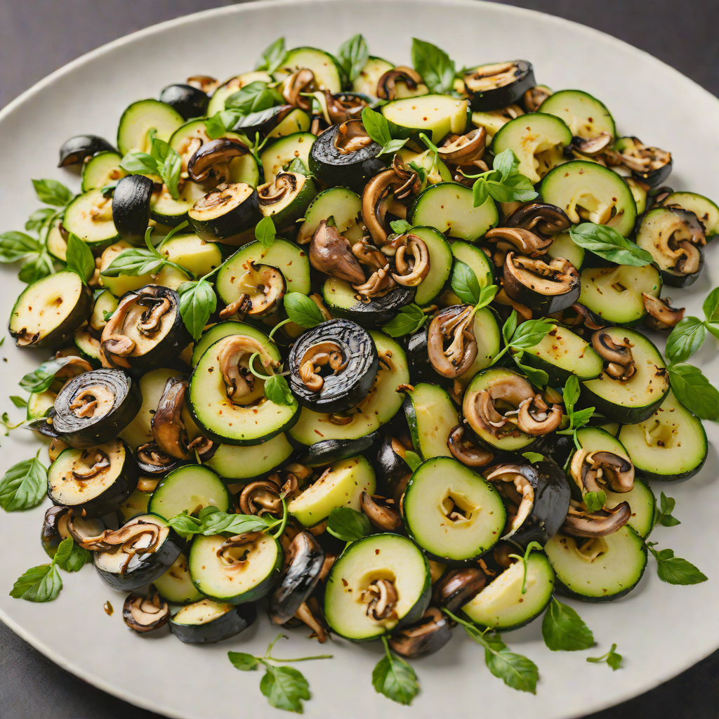 Sautéed Zucchini and Mushrooms with Garlic and Fresh Basil
