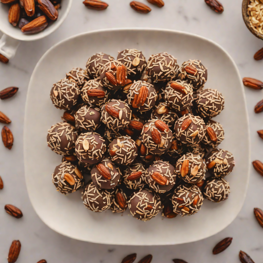 No-Bake Chocolate Hazelnut Energy Bites with Dates and Coconut