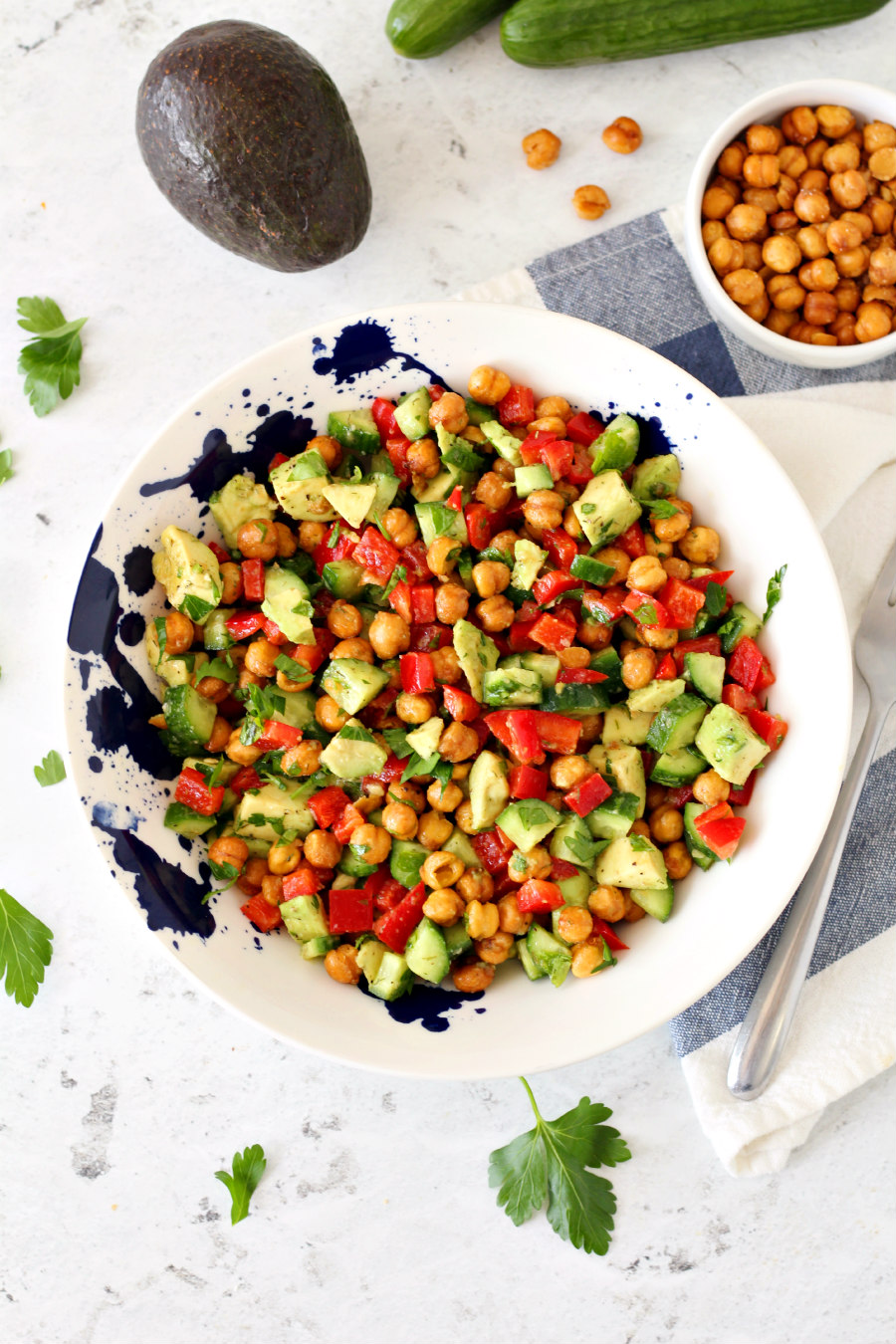 Avocado-Lime Seed Salad with Crispy Chickpeas