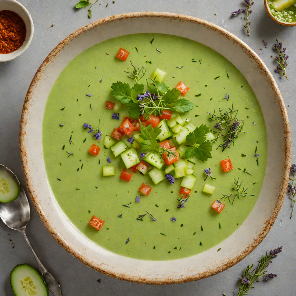 Chilled Cucumber and Lavender Gazpacho
