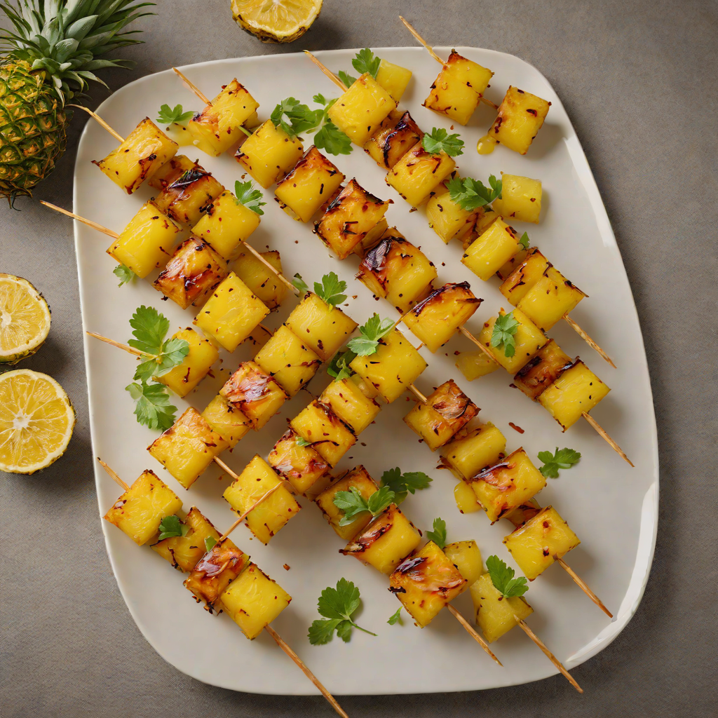 Rum-Glazed Spiced Pineapple Skewers