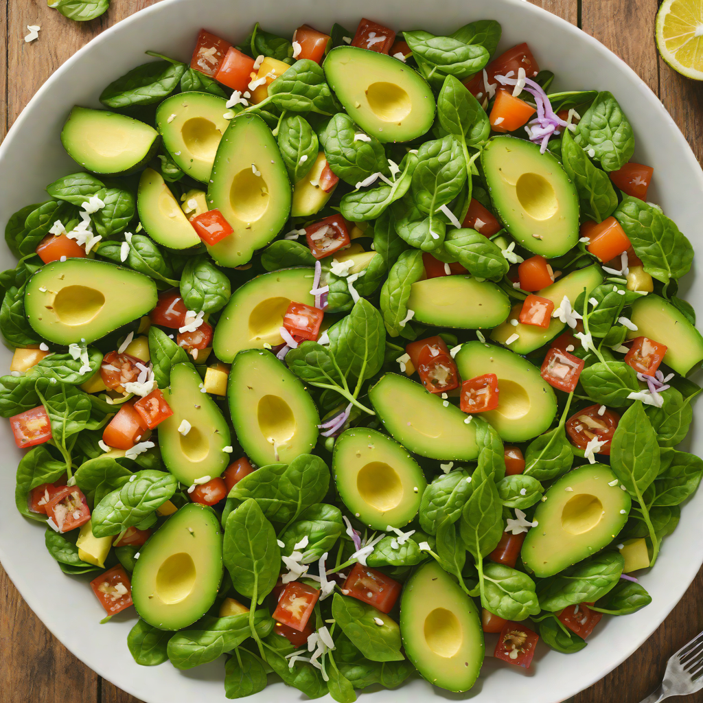 Frozen Avocado and Spinach Salad with Citrus Dressing