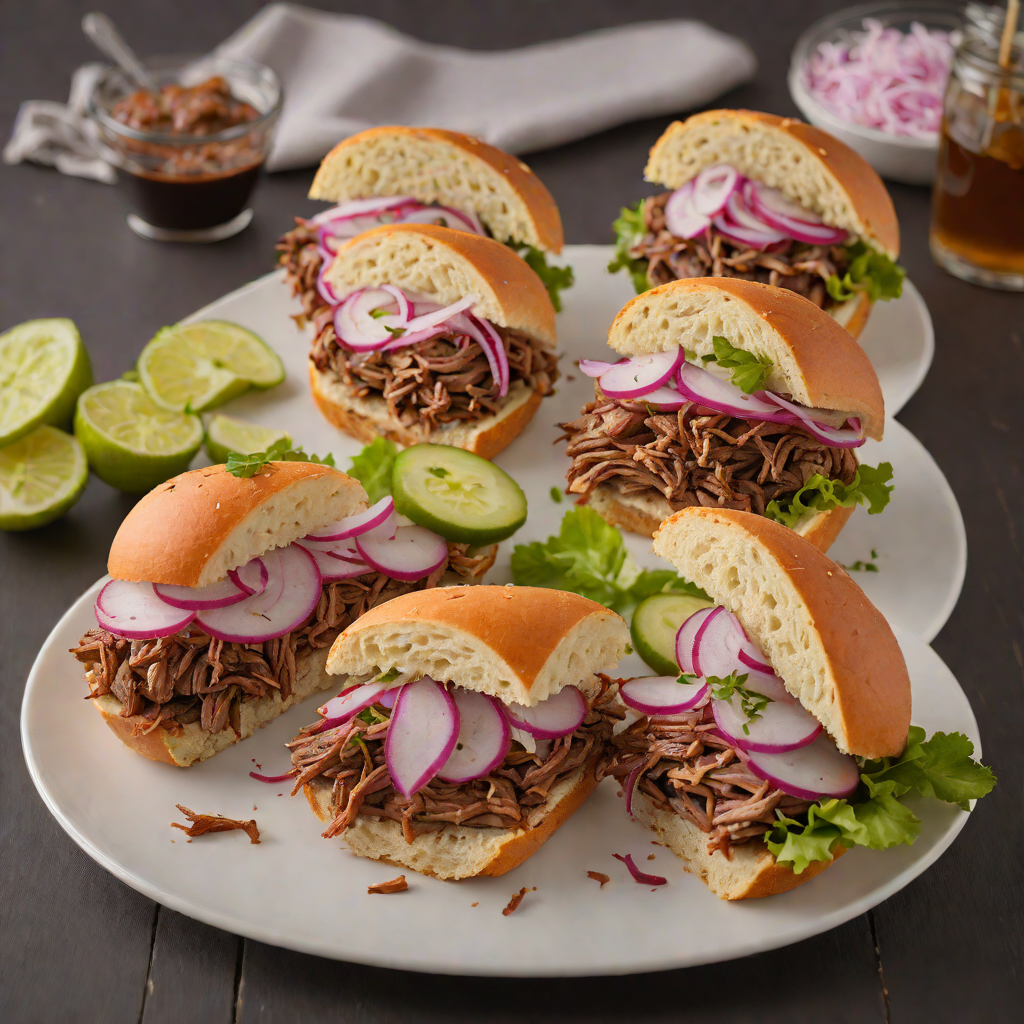 Kansas City-Style Smoked Brisket Sandwiches with Pickled Onions