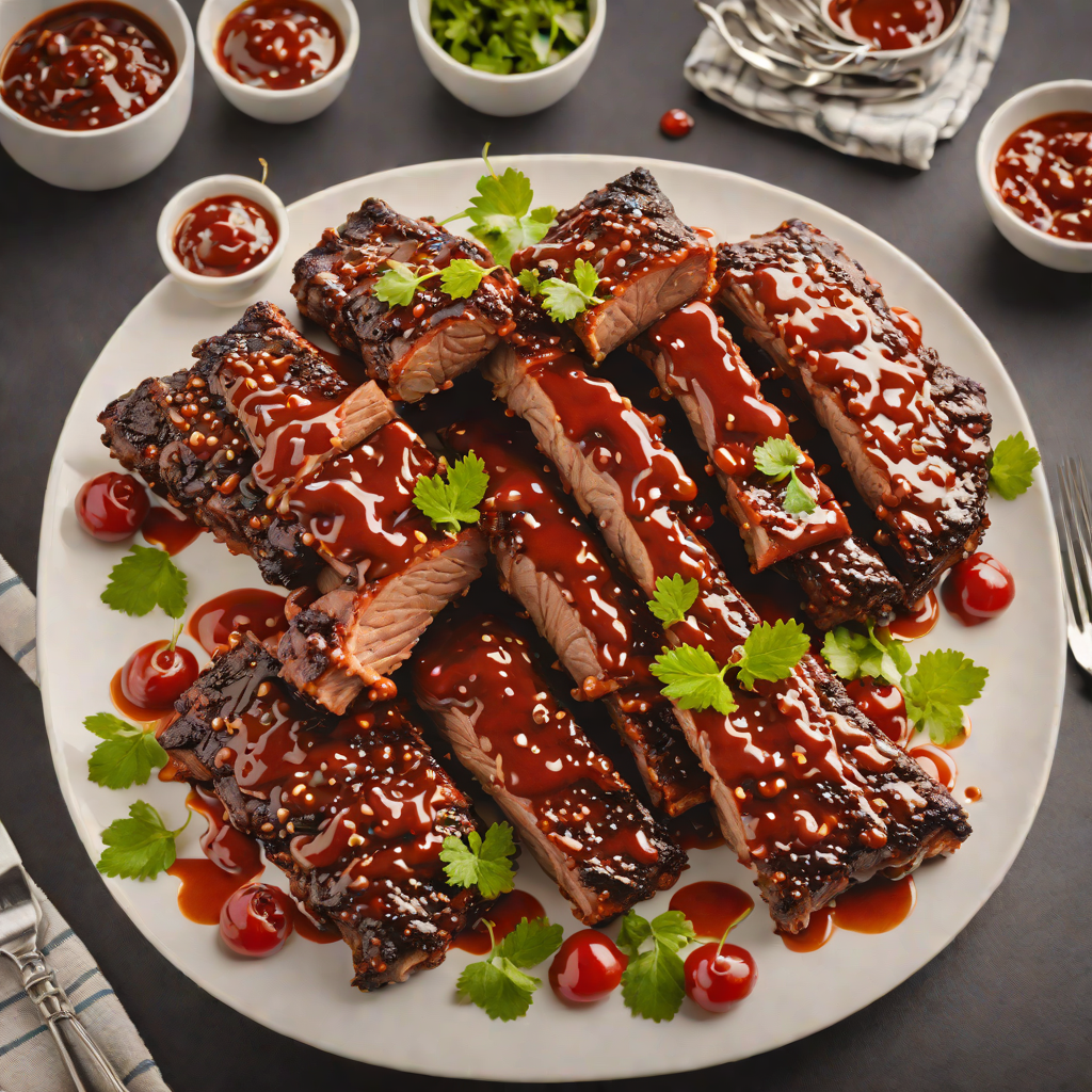 Whiskey-Glazed BBQ Ribs with Cherry Chipotle Sauce