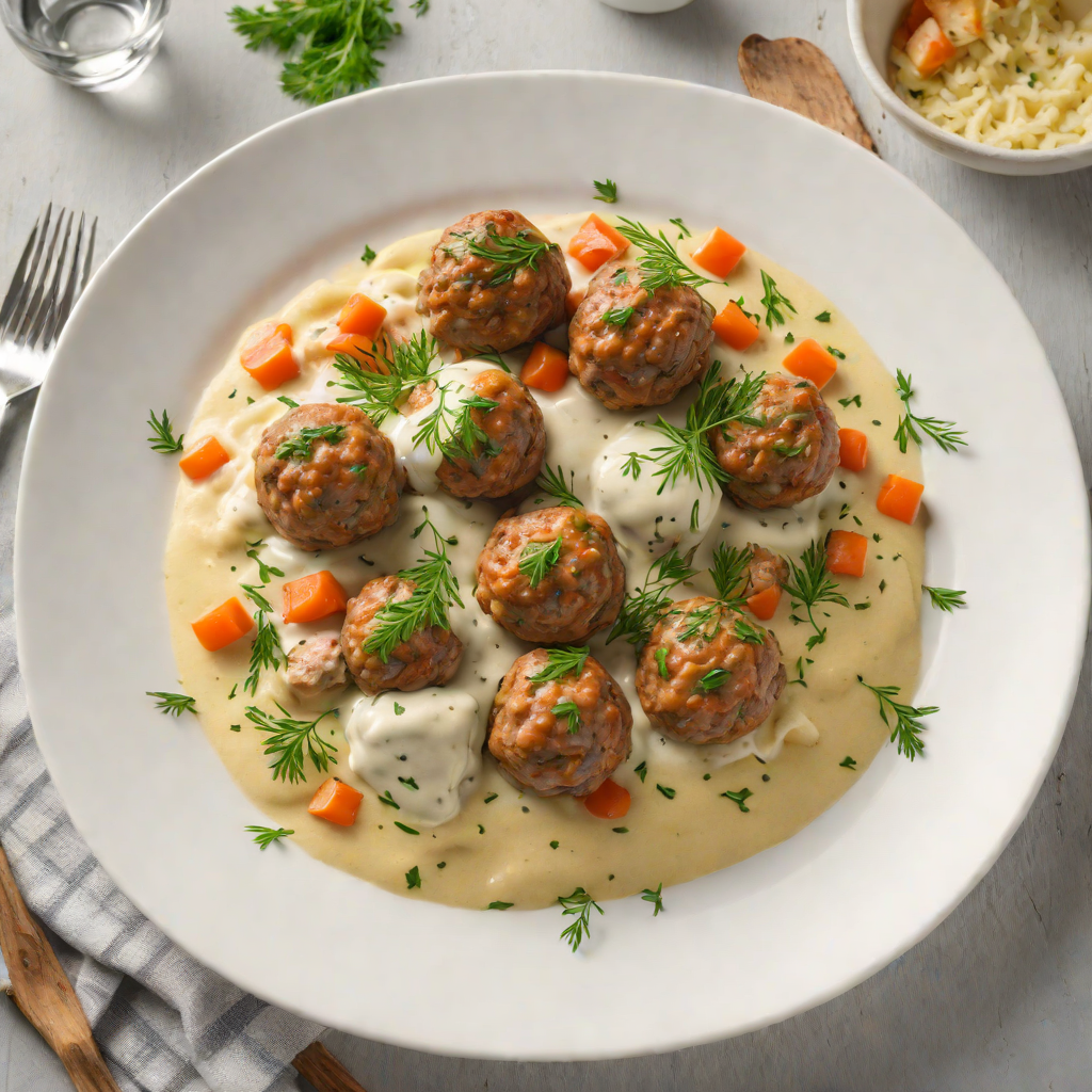 Nordic Meatball Stew with Dill Cream Sauce