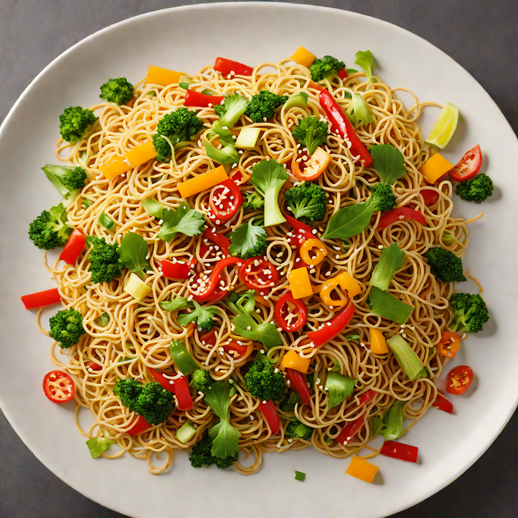 Stir-Fried Hidden Chili Garlic Noodles with Crisp Vegetables
