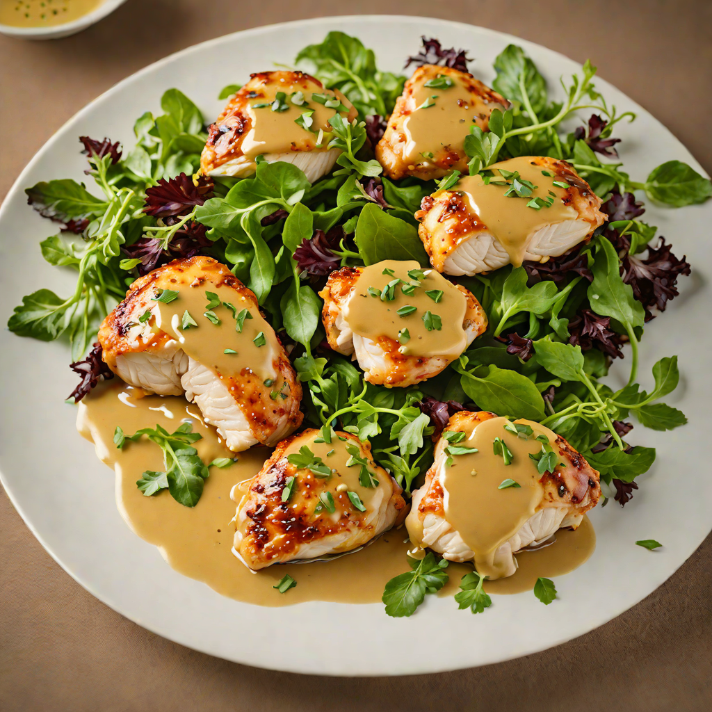 Sautéed Chicken with Honey-Mustard Glaze and Crisp Spring Greens